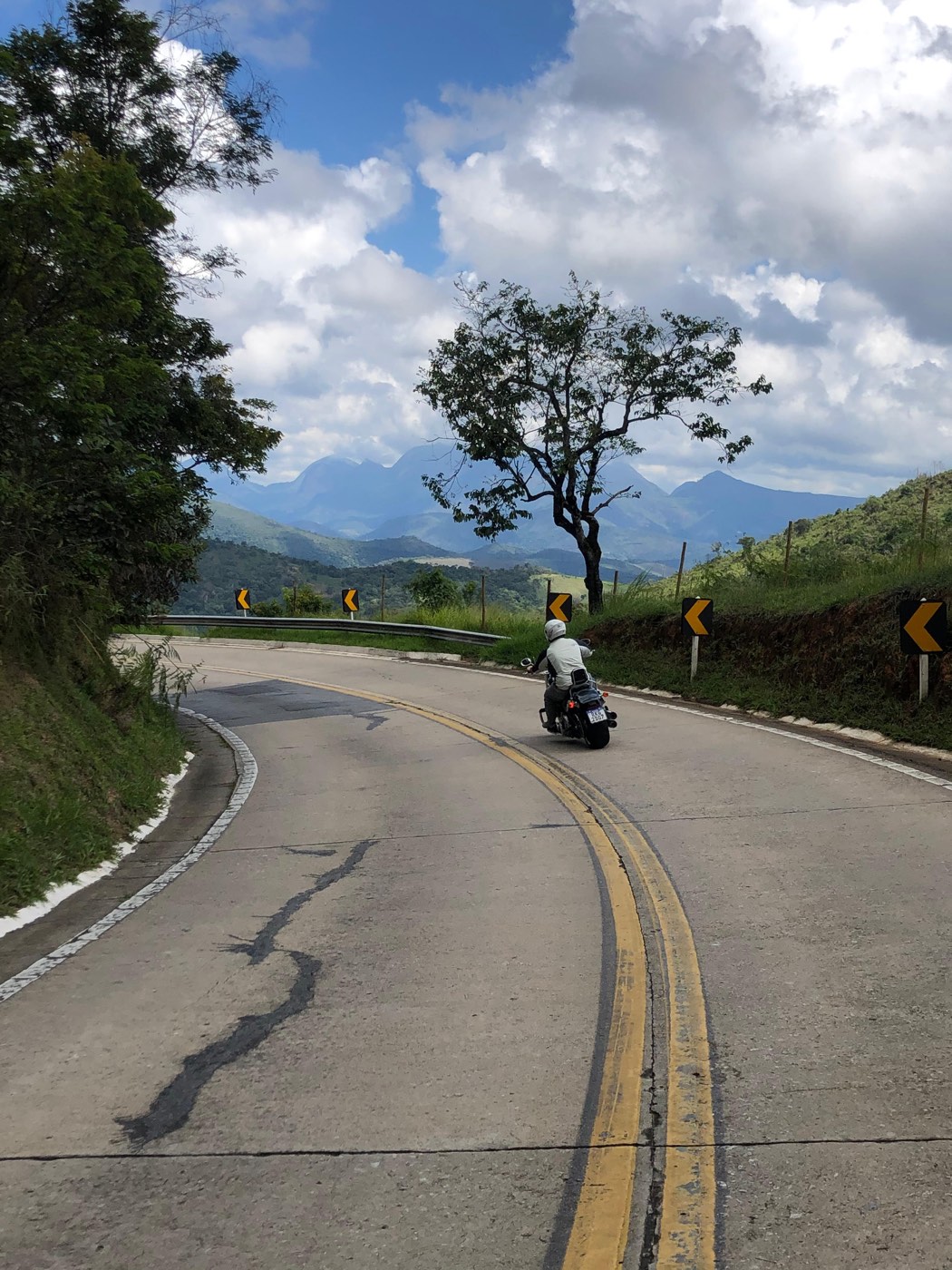 Rider on a winding mountain road